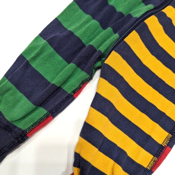 Hanna Andersson Pajamas Baby Boys Size 6-12m Mixed Rainbow Stripe One Piece - Picture 3 of 5